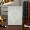 Sixtrees Romeo Heart Shaped silver plated photo frame for a 3.5 inch x 4 inch (90mm x 100mm) picture.