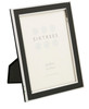 Sixtrees Abbey Black 2-101-68 Polished Silver photo frame with lacquered brushed metal insert for an 8 x 6 inch photo.