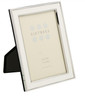 Sixtrees Abbey White 2-103-57 Polished Silver photo frame with lacquered gloss white metal insert for a 7 x 5 inch photo.