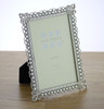 Sixtrees Adelaide Antique Vintage and Shabby Chic Style silver metal 4 x 6 inch photo frame with beads and crystals