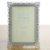 Sixtrees Adelaide Antique Vintage and Shabby Chic Style silver metal 4 x 6 inch photo frame with beads and crystals