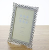 Sixtrees Adelaide Antique Vintage and Shabby Chic Style silver metal 4 x 6 inch photo frame with beads and crystals