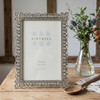 Sixtrees Adelaide Antique Vintage and Shabby Chic Style silver metal 4 x 6 inch photo frame with beads and crystals