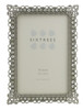Sixtrees Adelaide Antique Vintage and Shabby Chic Style silver metal photo frame with beads and crystals for a 6" x 4" (152 x 102mm) picture