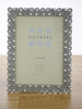 Sixtrees Beatrice Antique Vintage and Shabby Chic Style silver metal 5 x 7 inch photo frame with pearels and crystals.