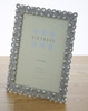 Sixtrees Beatrice Antique Vintage and Shabby Chic Style silver metal 5 x 7 inch photo frame with pearels and crystals.