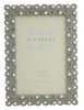 Sixtrees Beatrice Antique Vintage and Shabby Chic Style silver metal 5 x 7 inch photo frame with pearels and crystals.