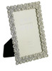 Sixtrees Beatrice Antique Vintage and Shabby Chic Style silver metal 5 x 7 inch photo frame with pearels and crystals.