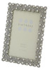 Sixtrees Beatrice Antique Vintage and Shabby Chic Style silver metal 5 x 7 inch photo frame with pearels and crystals.
