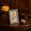 Sixtrees Cecilia Antique Vintage and Shabby Chic Style silver metal 4 x 6 inch photo frame with beads and crystals.