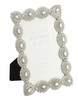 Sixtrees Cecilia Antique Vintage and Shabby Chic Style silver metal photo frame with beads and crystals for a 6" x 4" picture