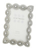 Sixtrees Cecilia Antique Vintage and Shabby Chic Style silver metal photo frame with beads and crystals for a 6" x 4" picture