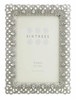 Sixtrees Diana Antique Vintage and Shabby Chic Style silver metal 4 x 6 inch photo frame with beads and crystals.