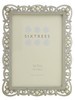Sixtrees Louisa Antique Vintage and Shabby Chic Style silver metal photo frame with beads and crystals for a 7" x 5" (178 x 127mm) picture.
