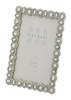 Sixtrees Maria Antique Vintage and Shabby Chic Style silver metal 4 x 6 inch photo frame with beads and crystals.
