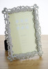 Sixtrees Matilda Antique Vintage and Shabby Chic Style silver metal 4 x 6 inch photo frame with beads and crystals.