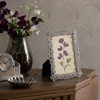 Sixtrees Matilda Antique Vintage and Shabby Chic Style silver metal 4 x 6 inch photo frame with beads and crystals.