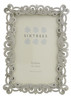 Sixtrees Matilda Antique Vintage and Shabby Chic Style silver metal 4 x 6 inch photo frame with beads and crystals.