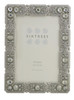Sixtrees Maud Antique Vintage and Shabby Chic Style silver metal 4 x 6 inch photo frame with beads and crystals.