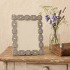 Sixtrees Sarah Antique Vintage and Shabby Chic Style silver metal 4 x 6 inch photo frame with beads and crystals.