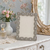 Sixtrees Sarah Antique Vintage and Shabby Chic Style silver metal 4 x 6 inch photo frame with beads and crystals.