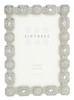 Sixtrees Sarah Antique Vintage and Shabby Chic Style silver metal 4 x 6 inch photo frame with beads and crystals.
