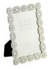 Sixtrees Sarah Antique Vintage and Shabby Chic Style silver metal 4 x 6 inch photo frame with beads and crystals.