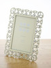 Sixtrees Sophia Antique Vintage and Shabby Chic Style silver metal and white enamel 4 x 6 inch photo frame with beads and crystals.