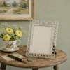 Sixtrees Sophia Antique Vintage Shabby Chic ivory enamel and silver 7x5 inch photo frame.