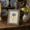Sixtrees Sophia Antique Vintage Shabby Chic ivory enamel and silver 7x5 inch photo frame.