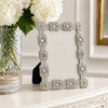 Sixtrees Sarah Antique Vintage and Shabby Chic Style silver metal 2.5 x 3.5 inch photo frame with beads and crystals.
