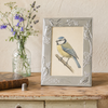 Sixtrees Higgins 4 x 6 silver plated metal photo frame with bird and flower detailing