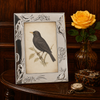 Sixtrees Higgins 4 x 6 silver plated metal photo frame with bird and flower detailing