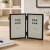 Sixtrees Cambourne Satin Black Metal Folding Photo Frame for two 3 x 5 inch (76mm x 127mm) Pictures