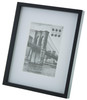 Sixtrees WD965-57 Hanover Wide Profile Black Wooden 7x5 inch Photo Frame with white mount.