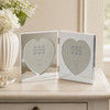 Romeo Heart shaped silver plated folding double 4 x 6 inch photo frame.