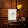 Antonia cast metal 5 x 7 inch photo frame with pearl and crystal decoration