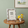 Sixtrees Bessie Antique Vintage and Shabby Chic Style silver metal 4 x 6 inch photo frame with beads and crystals