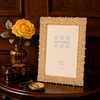 Sixtrees Hyacinth Enchanting Golden Floral metal 4 x 6 inch Photo Frame