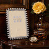 Sixtrees Zoe Elegant Chic Metallic Beaded Silver  4 x 6 inch Photo Frame