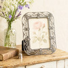 Sixtrees Alice Antique Vintage and Shabby Chic Style silver metal 4 x 6 inch photo frame with beads
