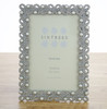 Sixtrees Beatrice Antique Vintage and Shabby Chic Style silver metal 4 x 6 inch photo frame with beads