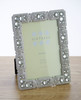 Sixtrees Maud Antique Vintage and Shabby Chic Style silver metal 4 x 6 inch photo frame with beads and crystals.