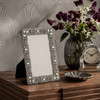 Sixtrees Maud Antique Vintage and Shabby Chic Style silver metal 4 x 6 inch photo frame with beads and crystals.