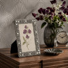 Sixtrees Maud Antique Vintage and Shabby Chic Style silver metal 4 x 6 inch photo frame with beads and crystals.