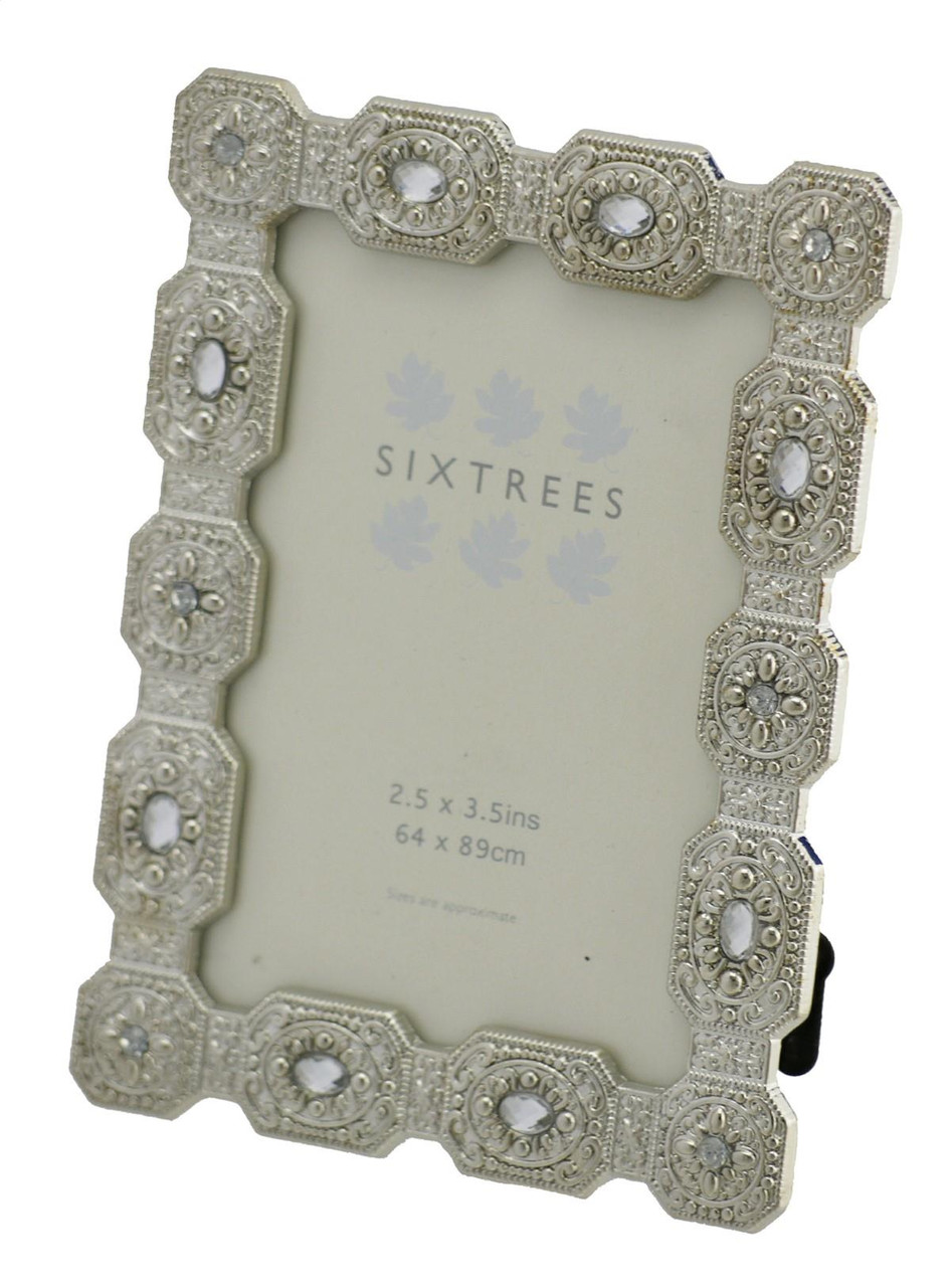 Sixtrees Sarah 3.5x2.5 inch silver vintage ornate photoframe Sixtrees Sarah 3.5x2.5 inch silver vintage ornate photoframe