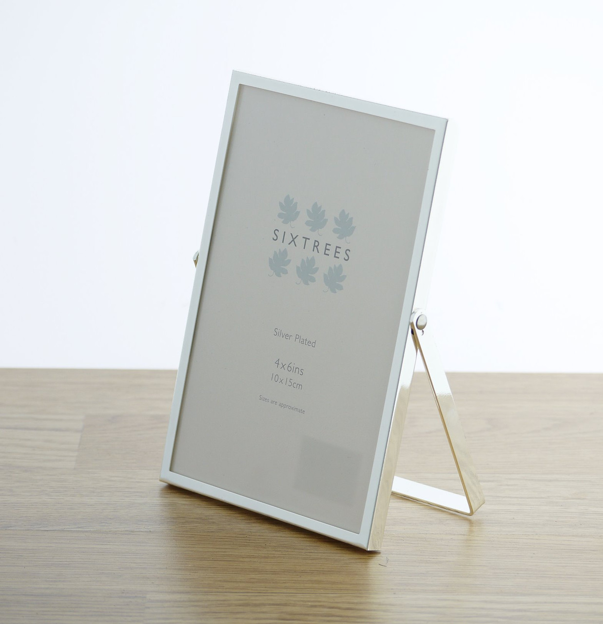 SILVERSTEIN　A-FRAME Brushed Silver Sixtrees Elite Square Edge Silver Plated Photoframe 3x2 inch