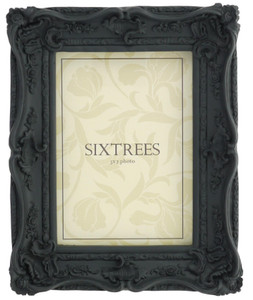 Sixtrees Chelsea 5-253-57 Shabby Chic Ornate Swept Black 7x5 inch  Photoframe