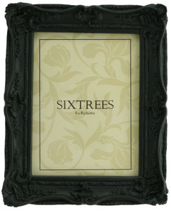 Sixtrees Chelsea 5-253-68 Shabby Chic Style Very Ornate Matt Black 8x6 inch Photo Frame