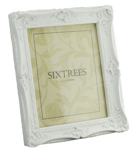Sixtrees 5-254-80 Shabby Chic Style Very Ornate White Photo Frame for a 10x8 inch Picture